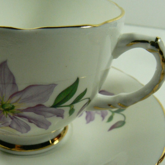 Delphine Bone China England Porcelain Floral Flower Tea Coffee Cup & Saucer Set - Picture 11 of 12
